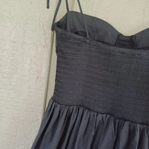 Staud Landry Maxi Dress Size XS Women Feminine Cotton Blend Pockets Smock Black - Picture 9 of 13